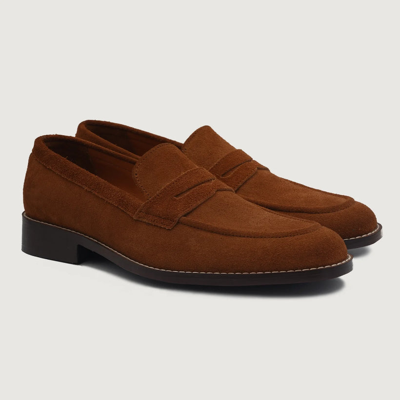 Baxton 브라운 Suede Leather Loafers 남성용