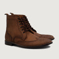 Duster Brogues Derby Oil Pull-up 브라운 가죽 부츠 남성용