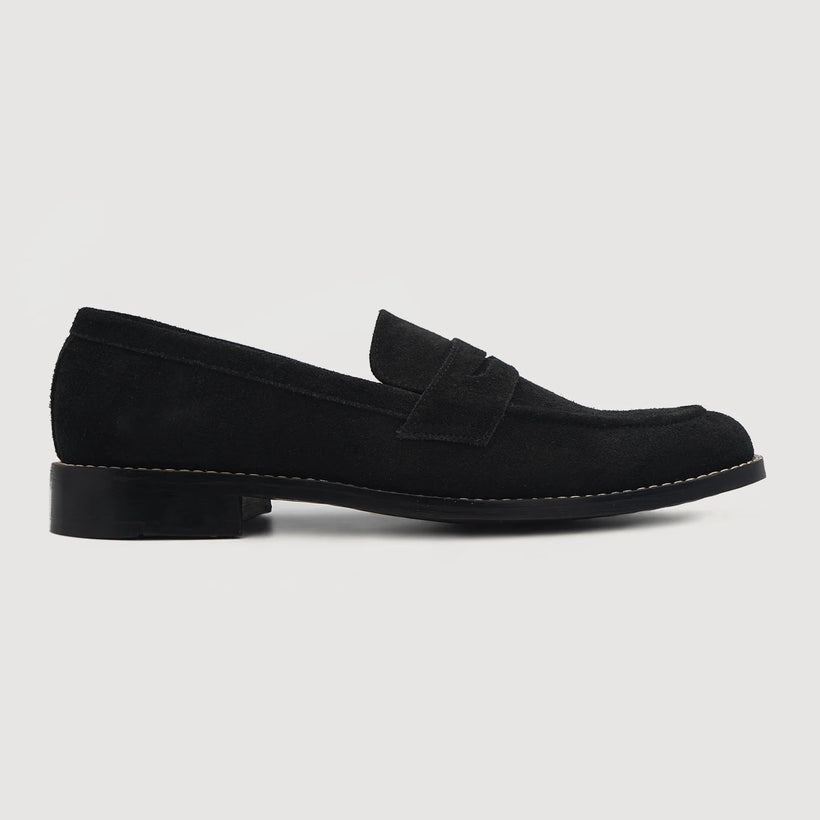 Baxton 블랙 Suede Leather Loafers 남성용