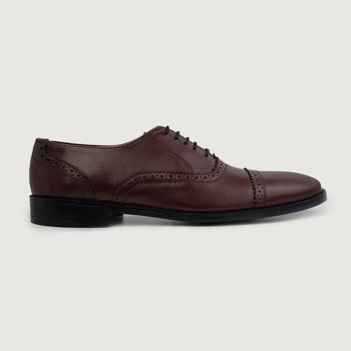 Maroon Full-Grain leather Shoes - 굿이어 웰트 공법 및 앞코 토박스 디테일