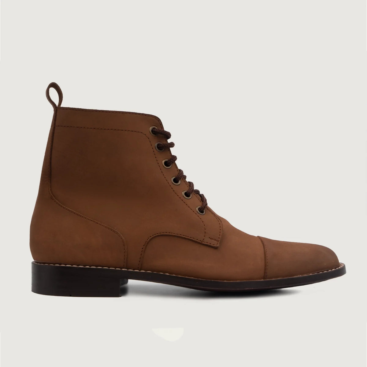 Brown Full-Grain leather Boots - 굿이어 웰트 공법 및 앞코 토박스 디테일