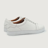 Carter Runn White Leather Sneakers For Men - Reinforced Heel Counter & Precision Double-Row Stitching Detail