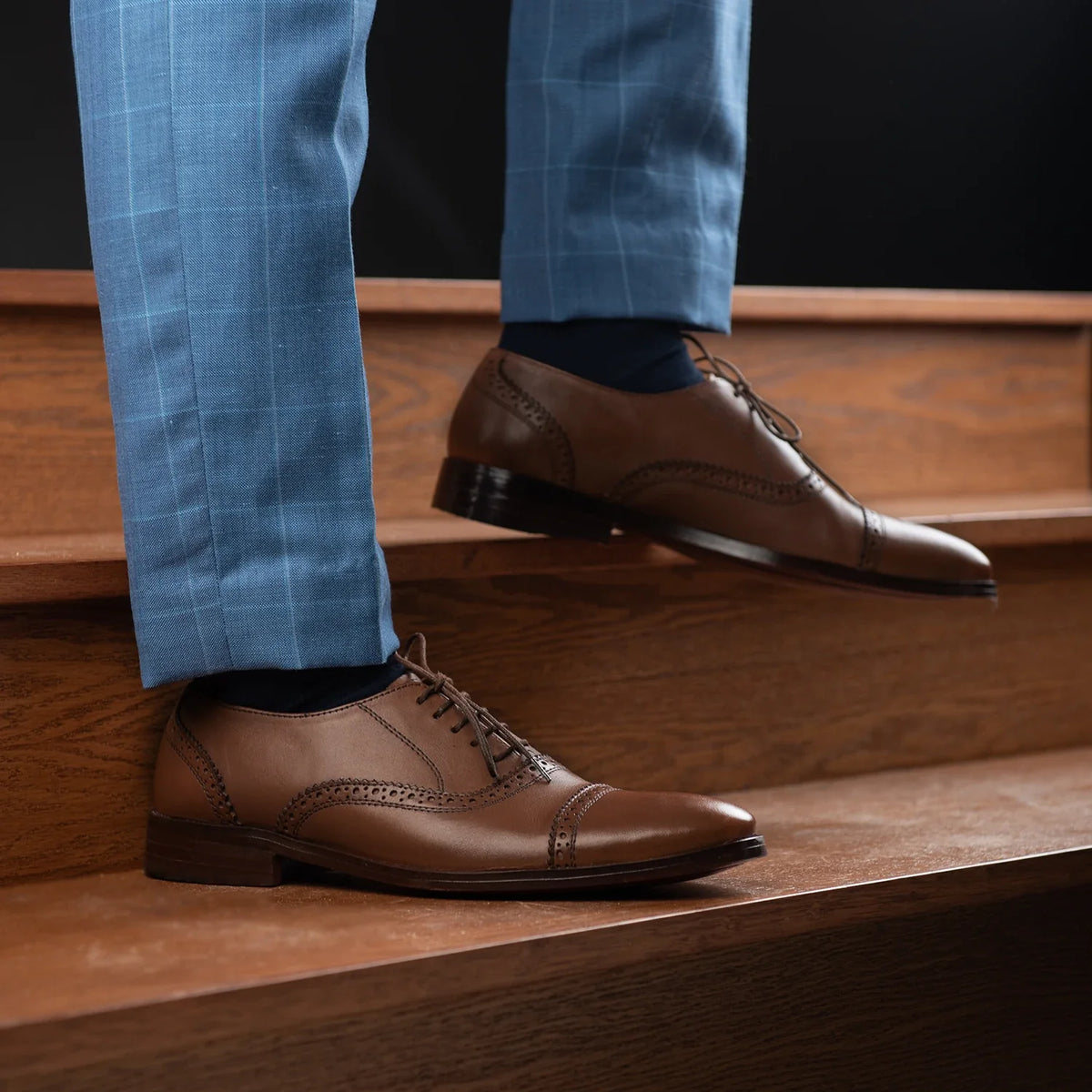 Orlaven Greyson Brogues Oxford 브라운 가죽 구두 남성용 footwear image 9