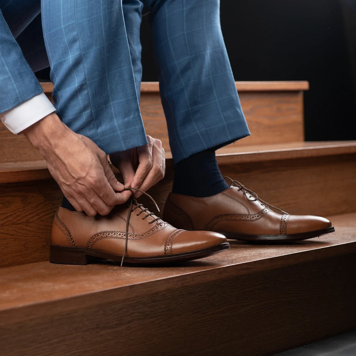 Orlaven Greyson Brogues Oxford 탄 가죽 구두 남성용 footwear image 9