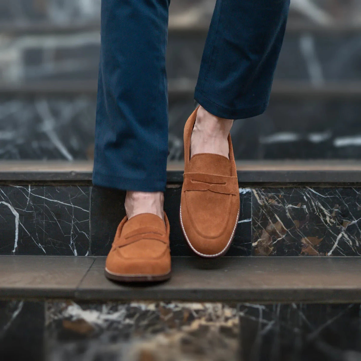 Orlaven Baxton 브라운 Suede 가죽 로퍼 남성용 footwear image 9