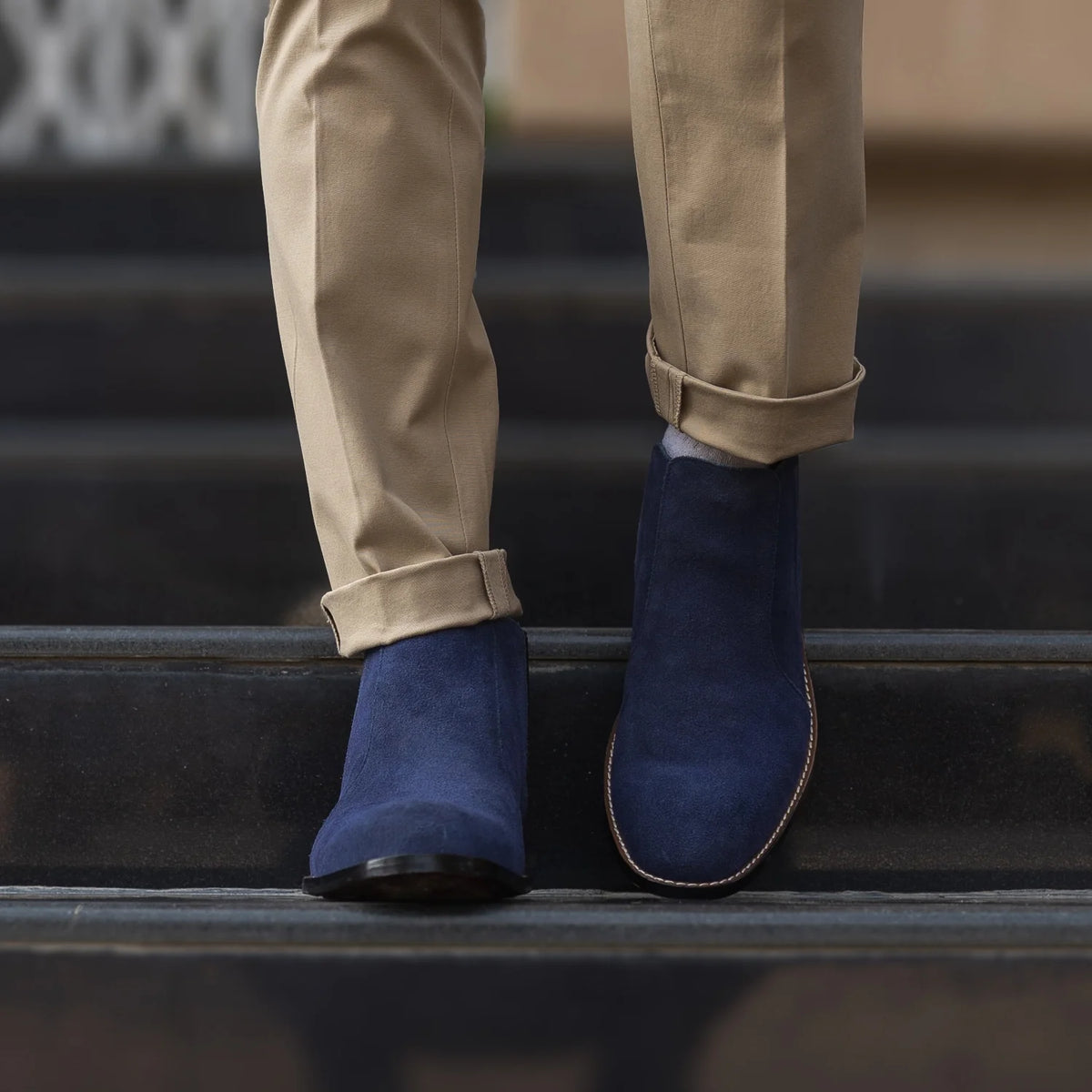 Orlaven Clarkson Chelsea Midnight 블루 Suede 가죽 부츠 남성용 footwear image 9