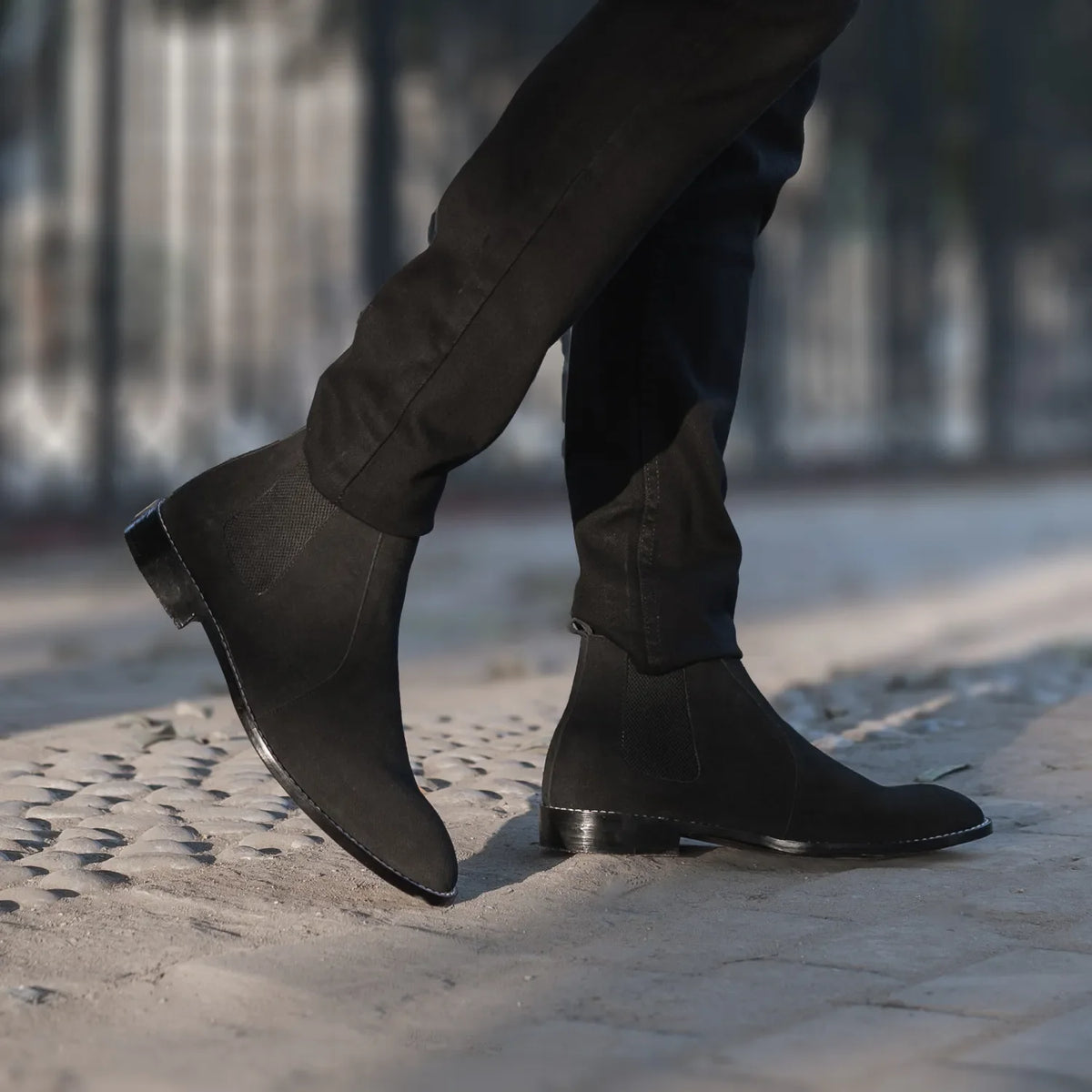 Orlaven Clarkson Chelsea 블랙 Suede 가죽 부츠 남성용 footwear image 9