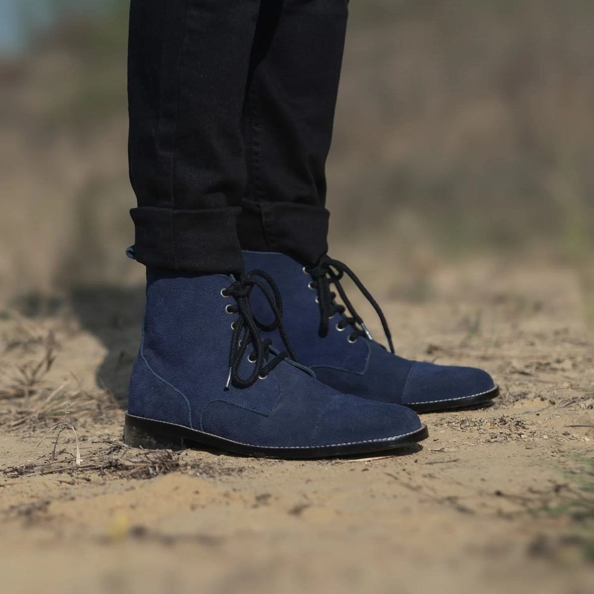 Orlaven Knight Derby Midnight 블루 Suede 가죽 부츠 남성용 footwear image 9