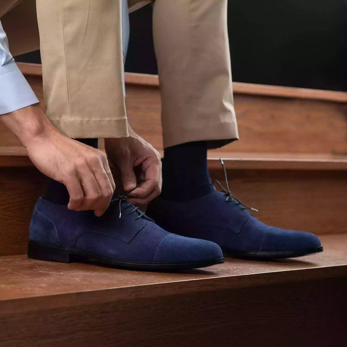 Orlaven Attorney Derby Midnight 블루 Suede 가죽 구두 남성용 footwear image 10