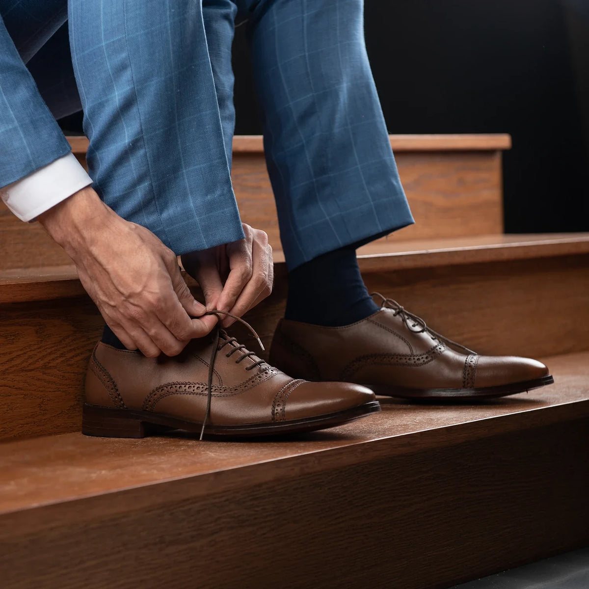 Orlaven Greyson Brogues Oxford 브라운 가죽 구두 남성용 footwear image 10