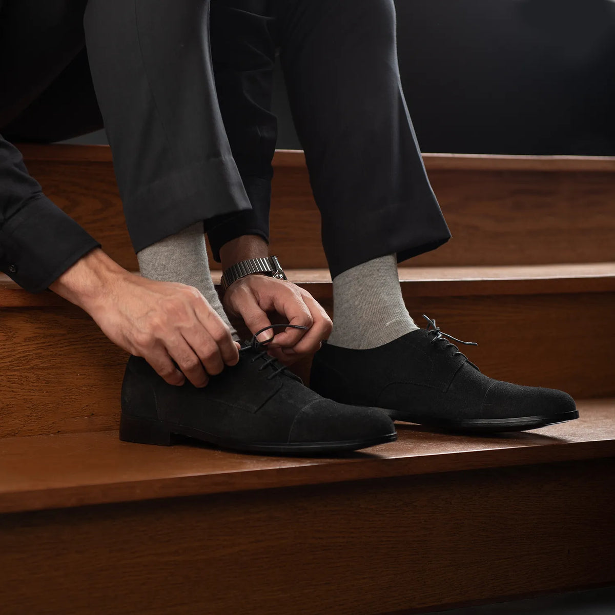 Orlaven Attorney Derby 블랙 Suede 가죽 구두 남성용 footwear image 10