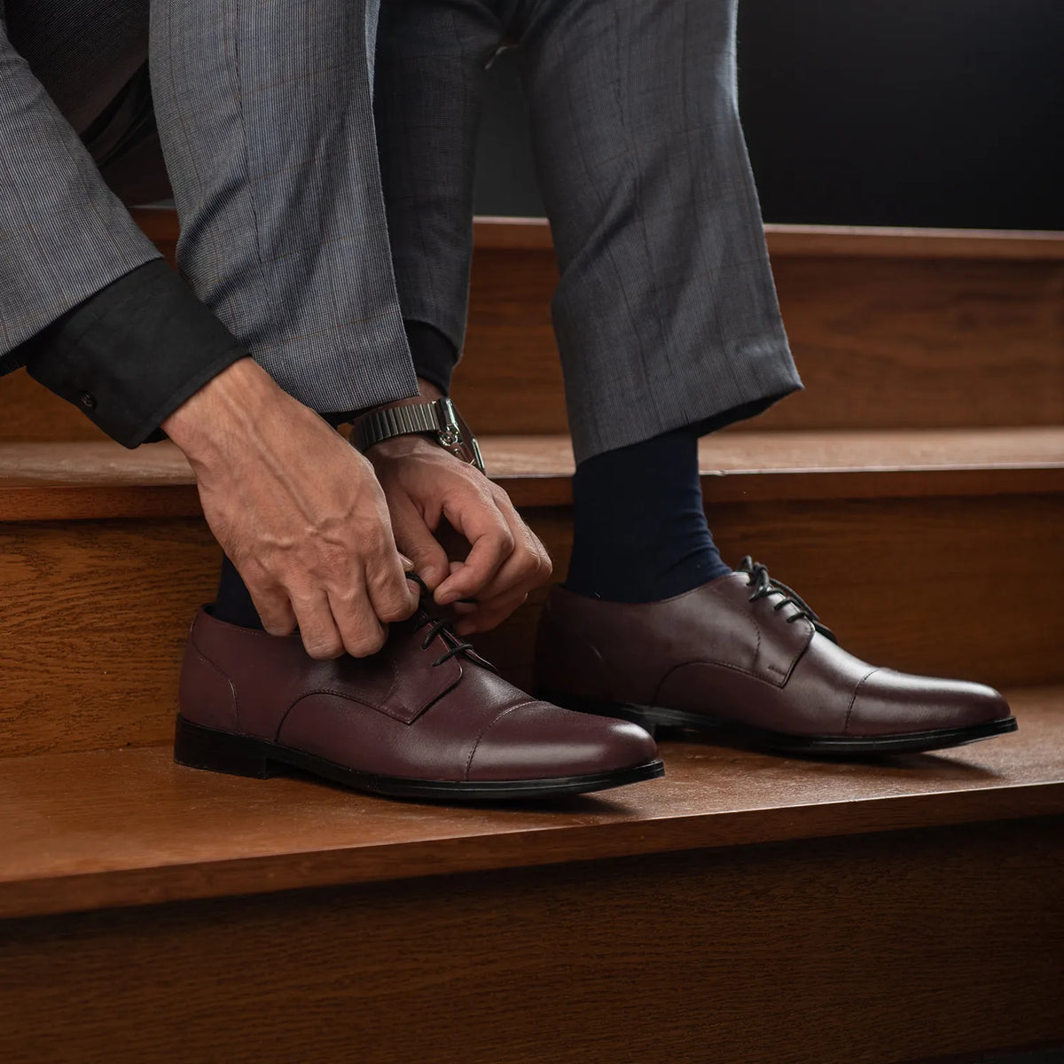 Orlaven Attorney Derby 마룬 가죽 구두 남성용 footwear image 10