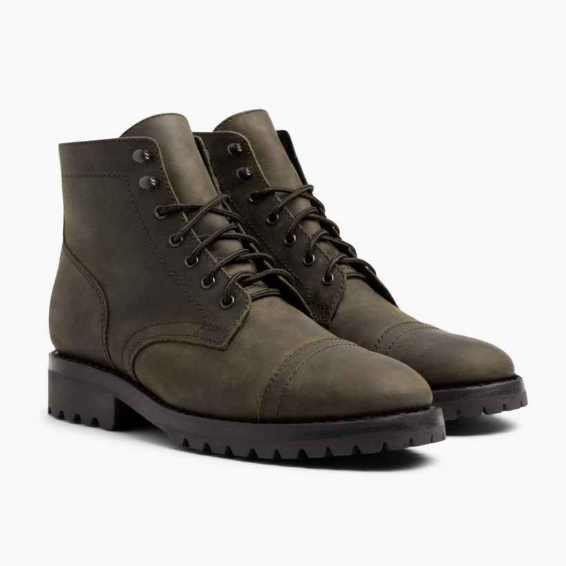 Captain StormKing® Dark Olive Matte Leather Boots 남성용