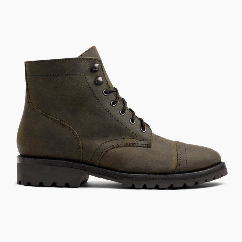 Captain StormKing® Dark Olive Matte Leather Boots 남성용