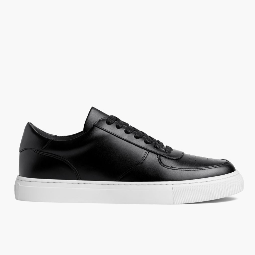 Black Full-Grain leather Sneakers - 굿이어 웰트 공법 및 앞코 토박스 디테일