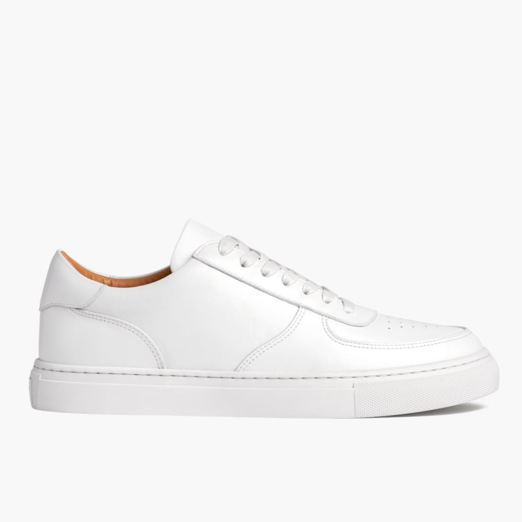 White Full-Grain leather Sneakers - 굿이어 웰트 공법 및 앞코 토박스 디테일