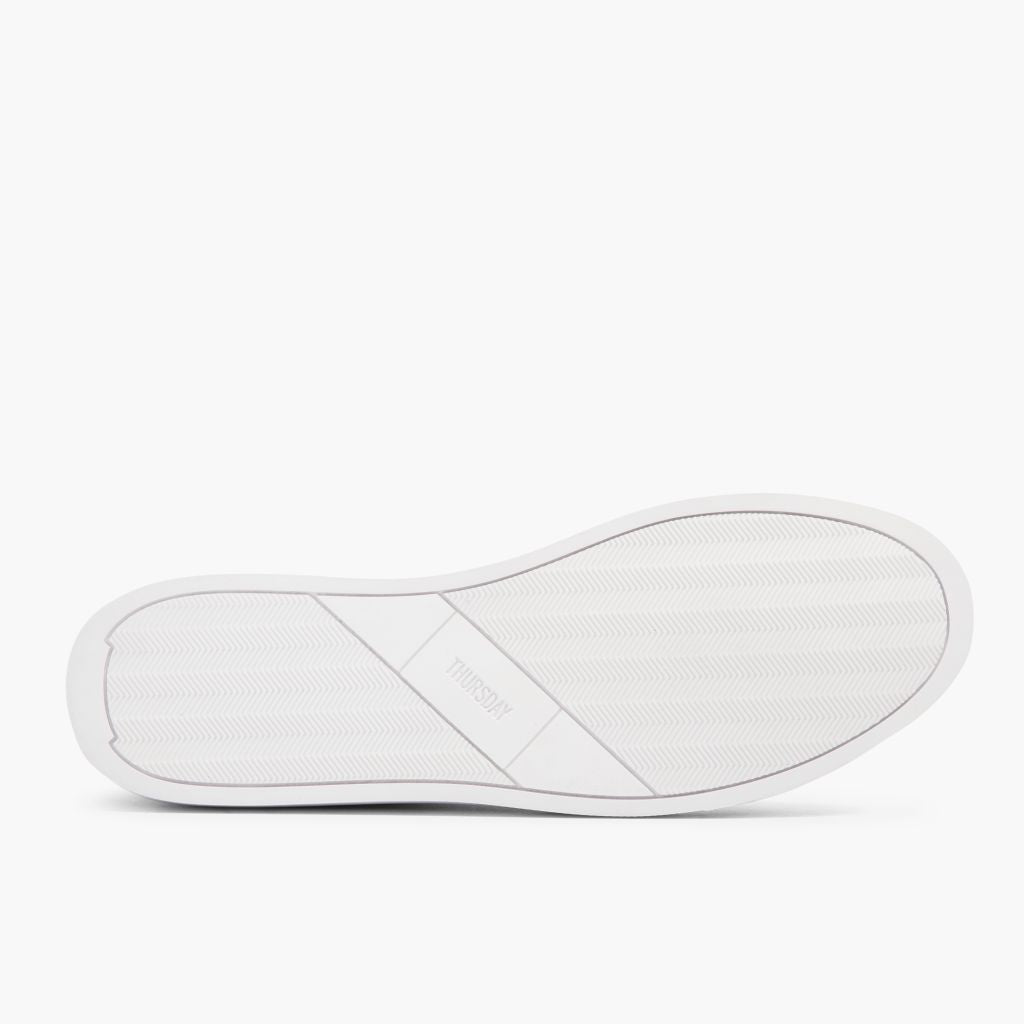 High-Traction Rubber Outsole & Lug Tread Pattern on Encore White 가죽 스니커즈 남성용
