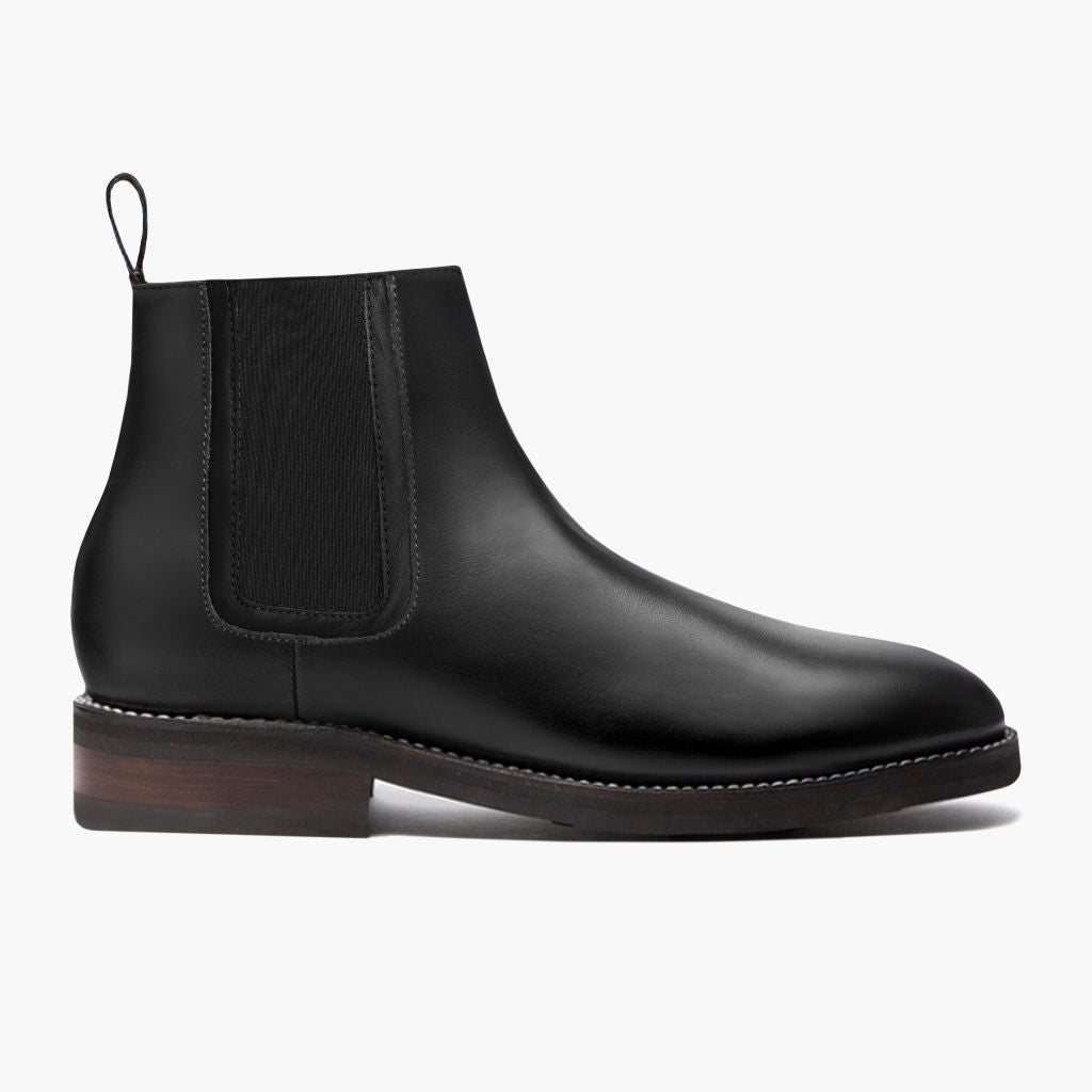 Black Full-Grain leather Boots - 굿이어 웰트 공법 및 앞코 토박스 디테일