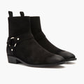 Harness 블랙 Suede 가죽 부츠 남성용