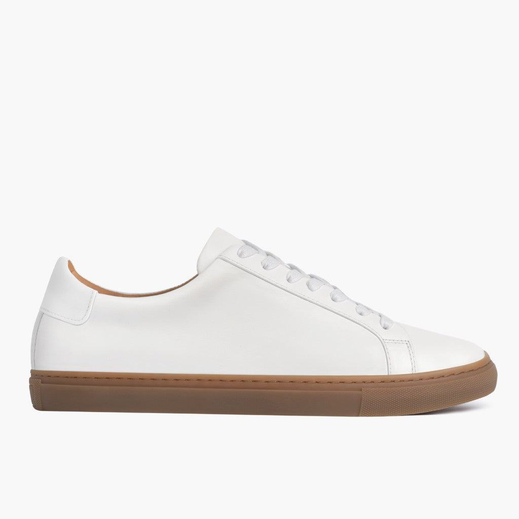 White Full-Grain leather Sneakers - 굿이어 웰트 공법 및 앞코 토박스 디테일