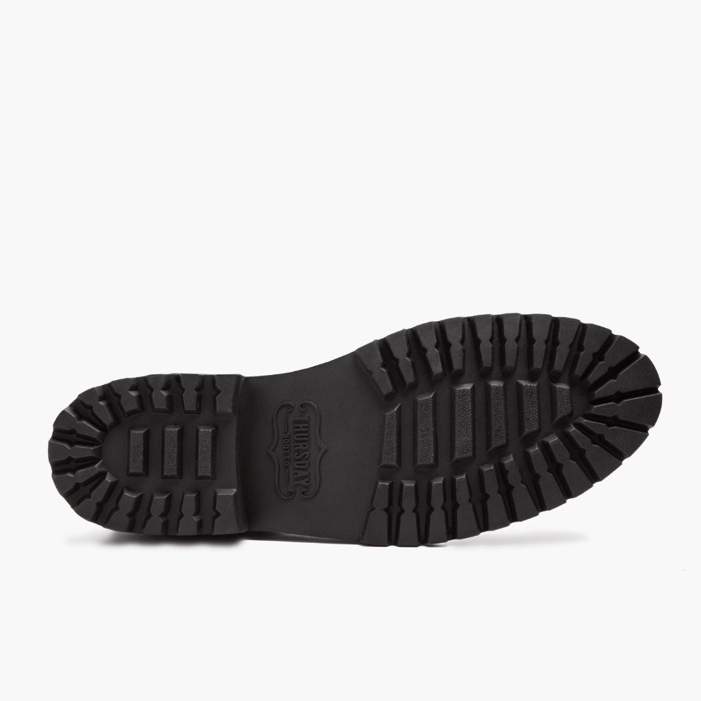High-Traction Rubber Outsole & Lug Tread Pattern on Legend 블랙 Matte 가죽 부츠 남성용