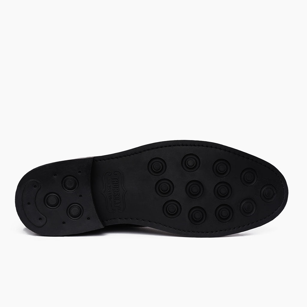 High-Traction Rubber Outsole & Lug Tread Pattern on President 블랙 Matte 가죽 부츠 남성용 For Men