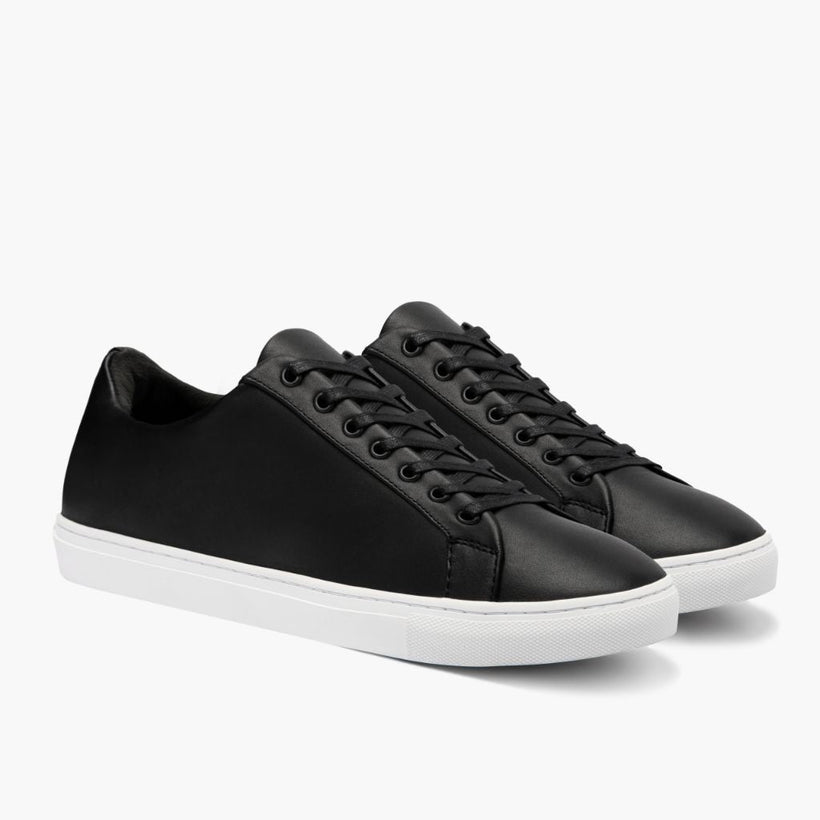 Premier Low Top 블랙 Leather Sneakers 남성용