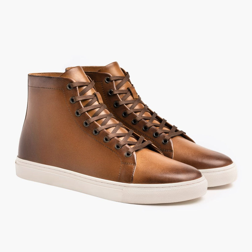 Premier High Top Toffee Leather Sneakers 남성용