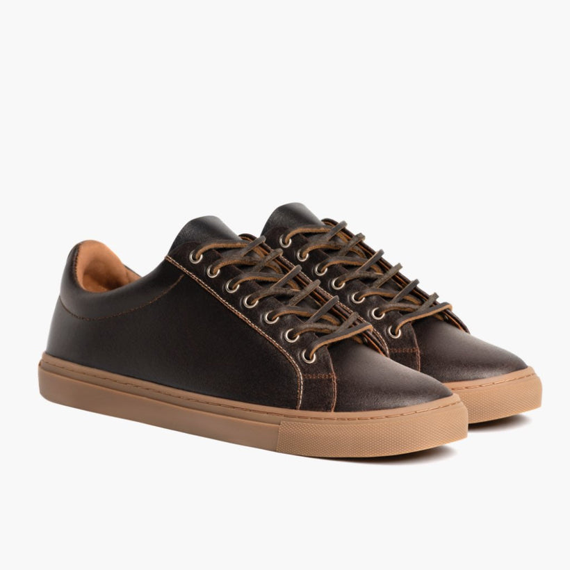 Premier Low Top Cacao Leather Sneakers 남성용