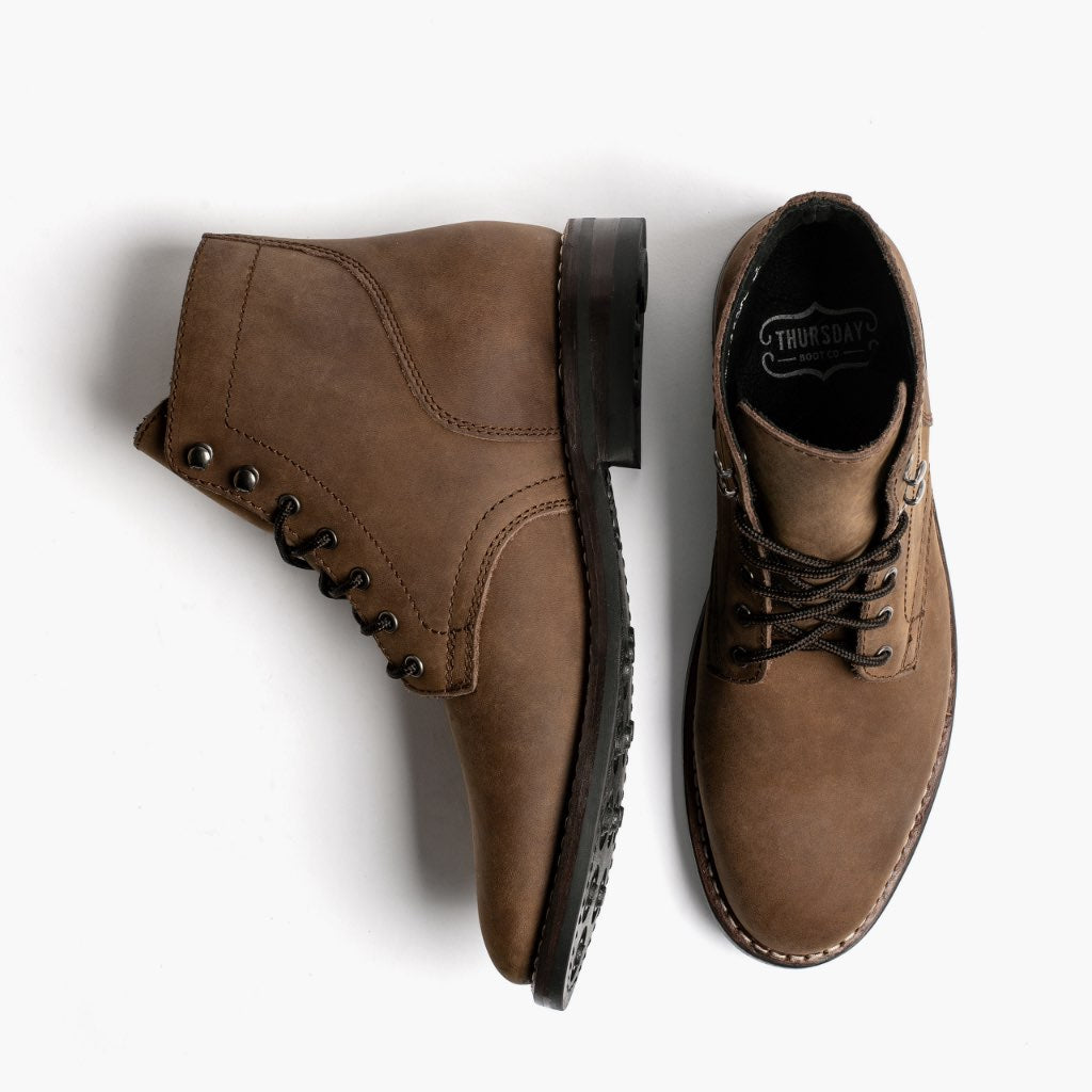 President Saddlewood 가죽 부츠 남성용 For Men - 보강된 힐 카운터 및 정밀 2열 스티치 디테일