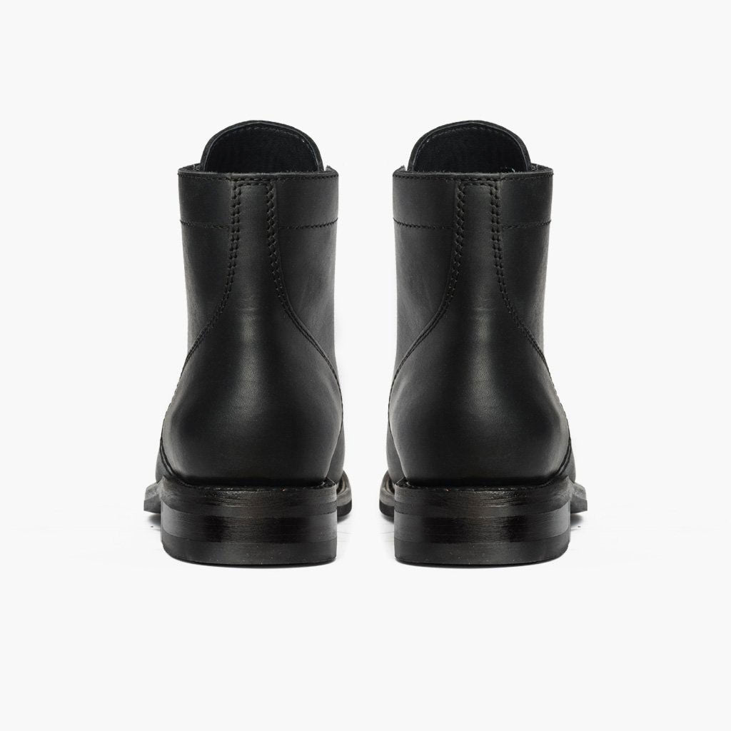 President 블랙 Matte 가죽 부츠 남성용 For Men - 보강된 힐 카운터 및 정밀 2열 스티치 디테일