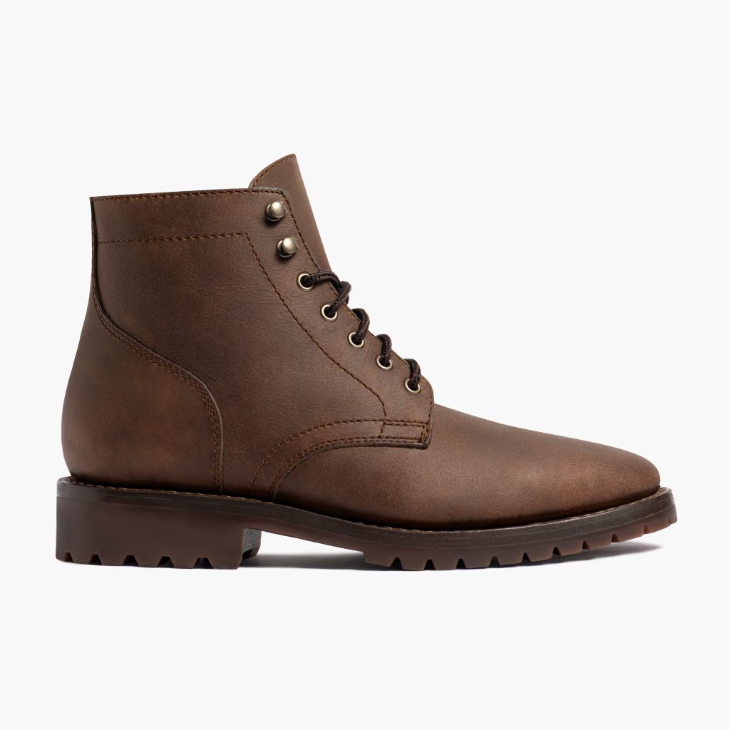 Brown Full-Grain leather Boots - 굿이어 웰트 공법 및 앞코 토박스 디테일