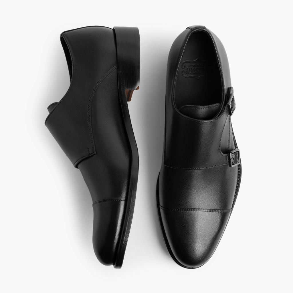 Saint 블랙 가죽 로퍼 남성용 For Men - 보강된 힐 카운터 및 정밀 2열 스티치 디테일