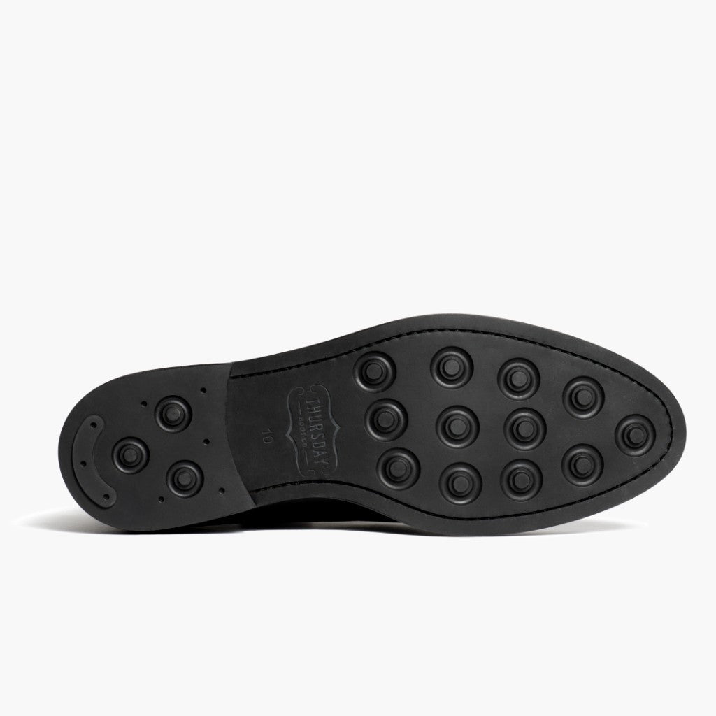 High-Traction Rubber Outsole & Lug Tread Pattern on Cadet 블랙 가죽 부츠 남성용