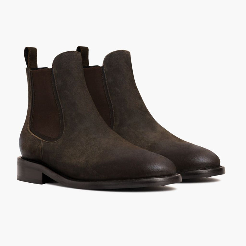 Duke Dark Olive Suede 가죽 부츠 남성용