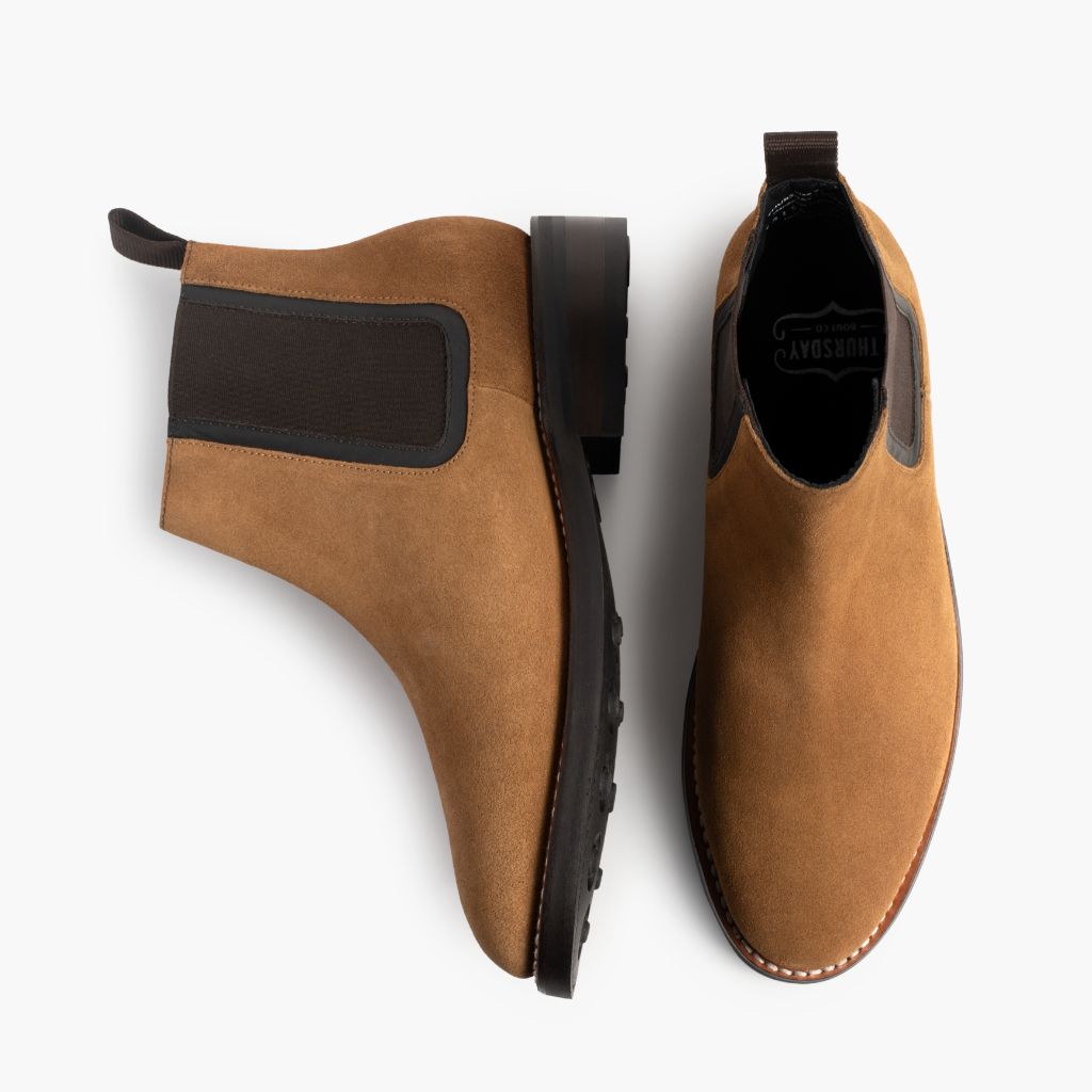 Duke Honey Suede 가죽 부츠 남성용 - 보강된 힐 카운터 및 정밀 2열 스티치 디테일