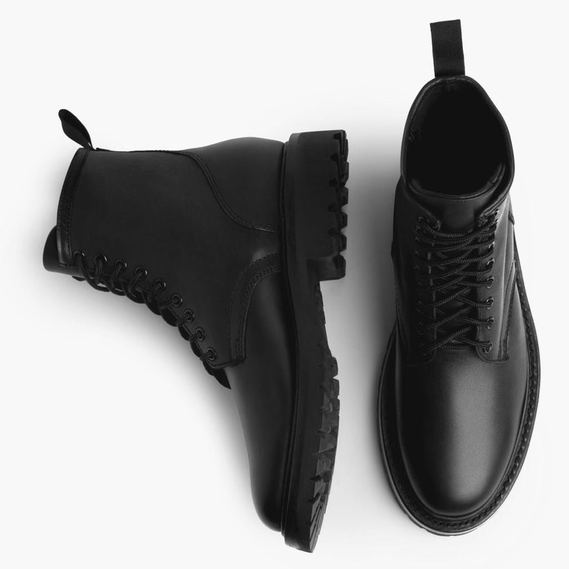 Stomper 블랙 (No Zipper) Leather Boots 남성용