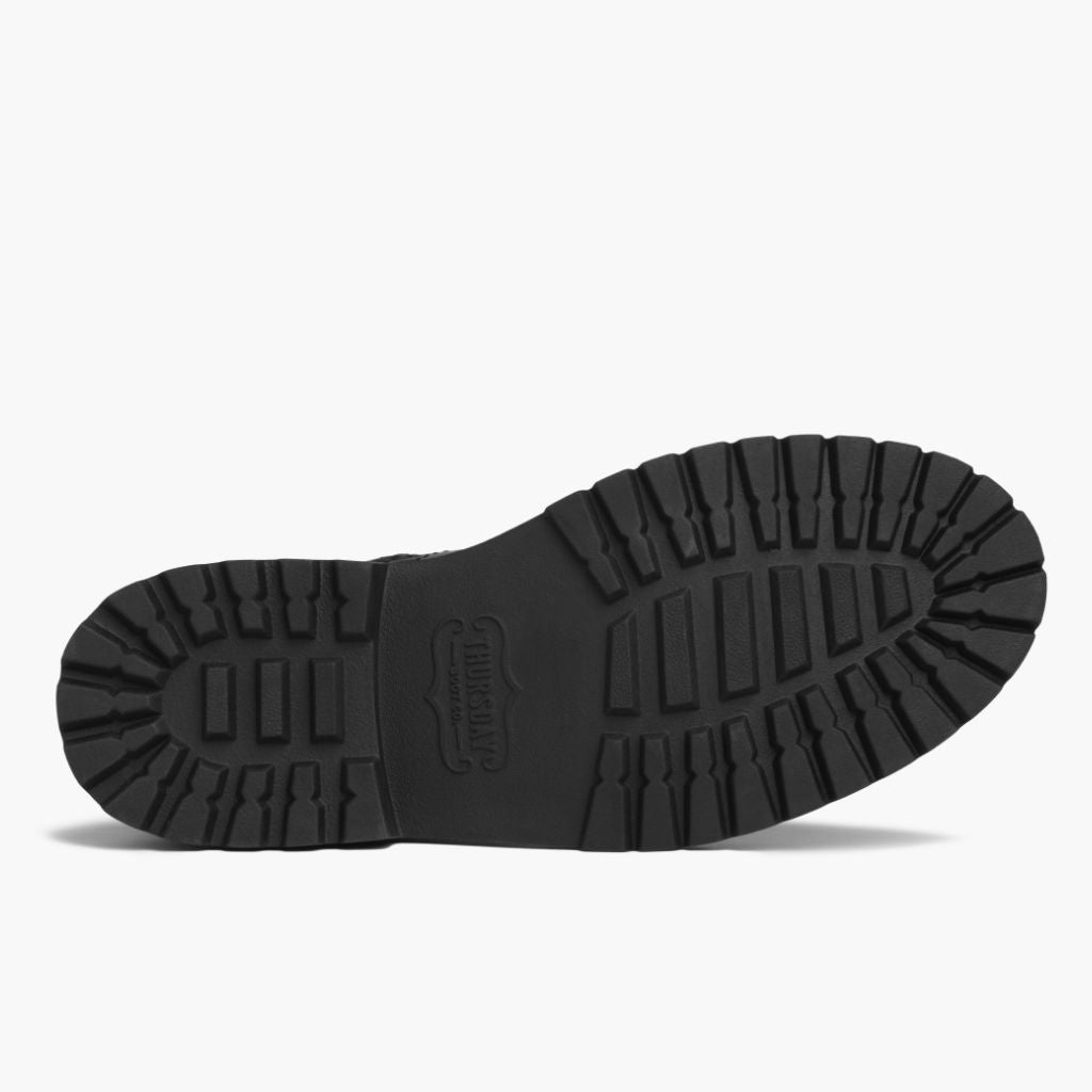 High-Traction Rubber Outsole & Lug Tread Pattern on Stomper 블랙 (No Zipper) 가죽 부츠 남성용 For Men