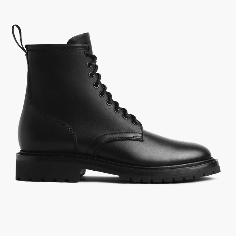 Stomper 블랙 (No Zipper) Leather Boots 남성용
