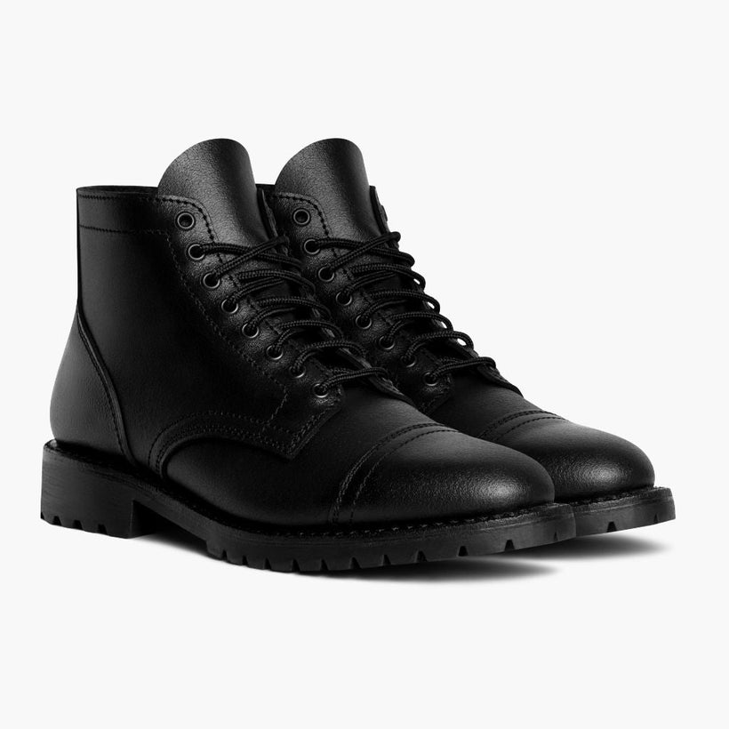 Vanguard 블랙 Waxed Roughout Leather Boots 남성용