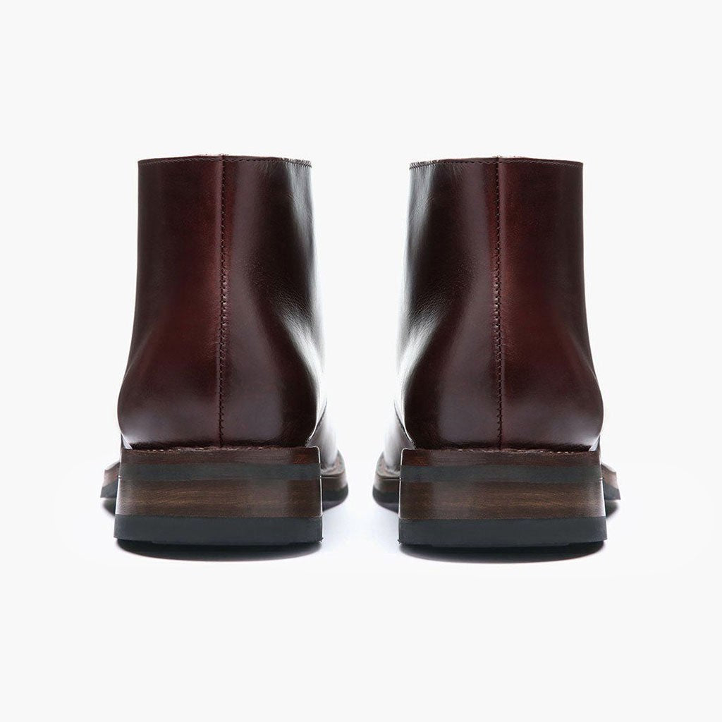 Scout 브라운 가죽 부츠 남성용 For Men - 보강된 힐 카운터 및 정밀 2열 스티치 디테일