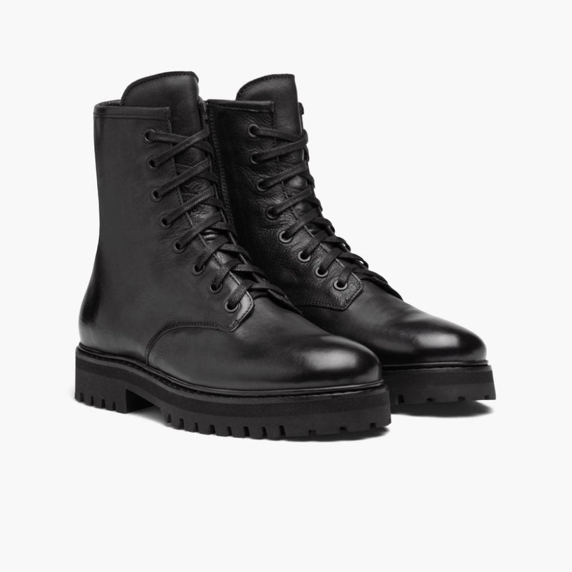 Combat 블랙 Leather Boots 여성용