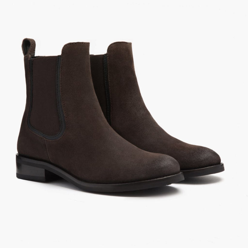 Duchess Dark 브라운 Suede 가죽 부츠 여성용