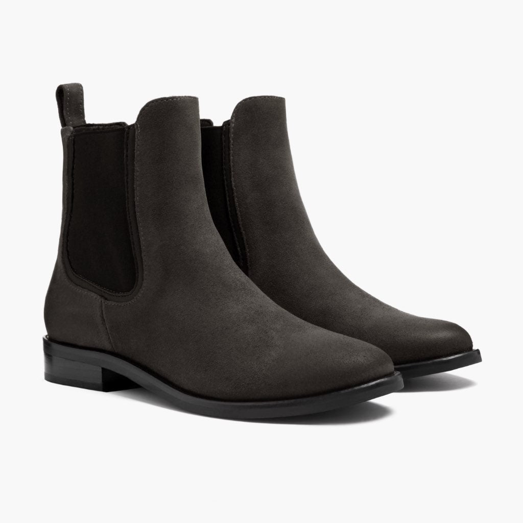 Grey Full-Grain leather Boots - 굿이어 웰트 공법 및 앞코 토박스 디테일