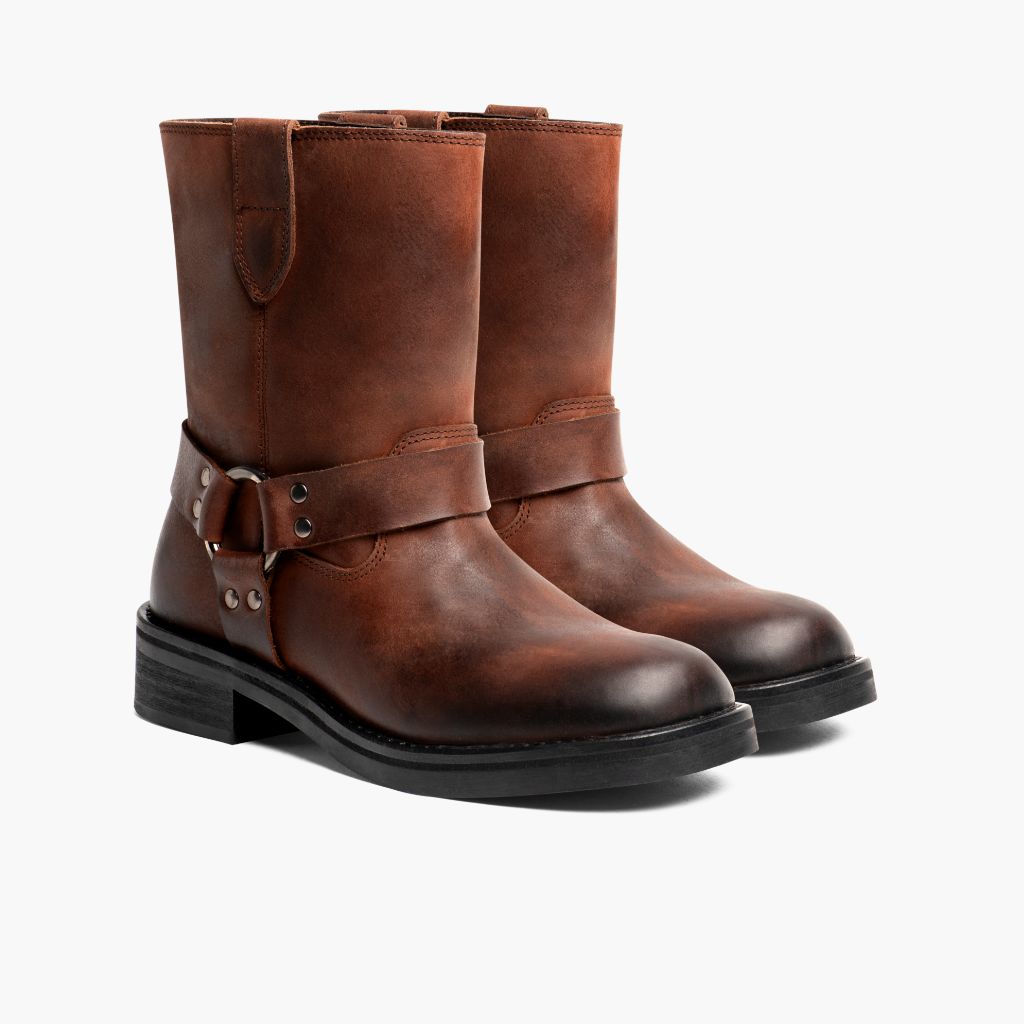 Brown Full-Grain leather Boots - 굿이어 웰트 공법 및 앞코 토박스 디테일