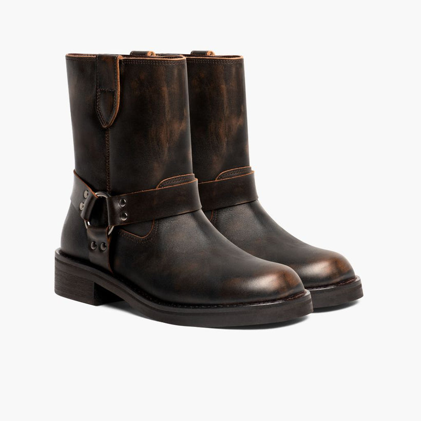 Outlaw 빈티지 브라운 Leather Boots 여성용