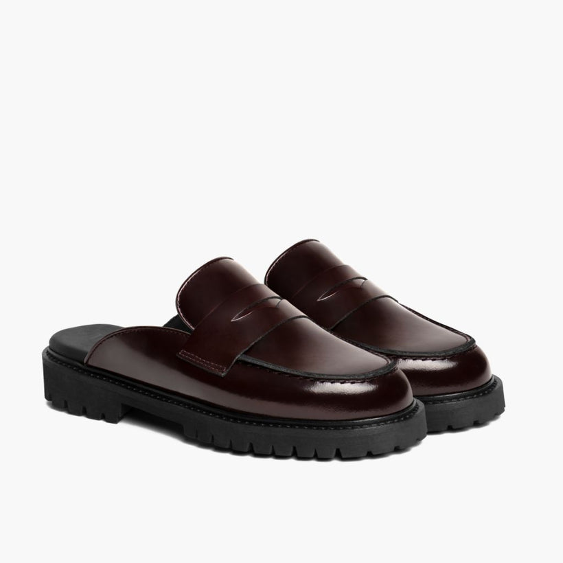 Penny Mule Burgundy Leather Boots 여성용