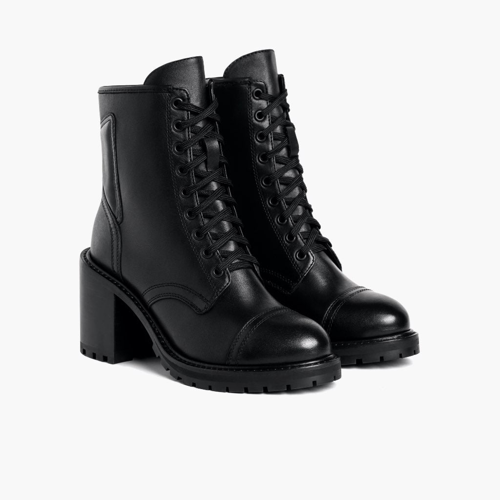 Black Full-Grain leather Boots - 굿이어 웰트 공법 및 앞코 토박스 디테일