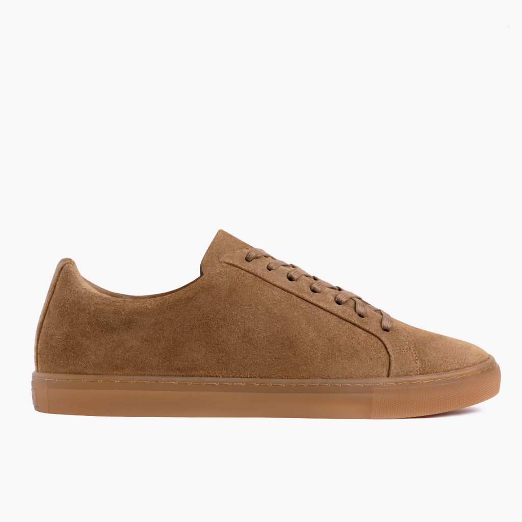 Camel Full-Grain leather Sneakers - 굿이어 웰트 공법 및 앞코 토박스 디테일