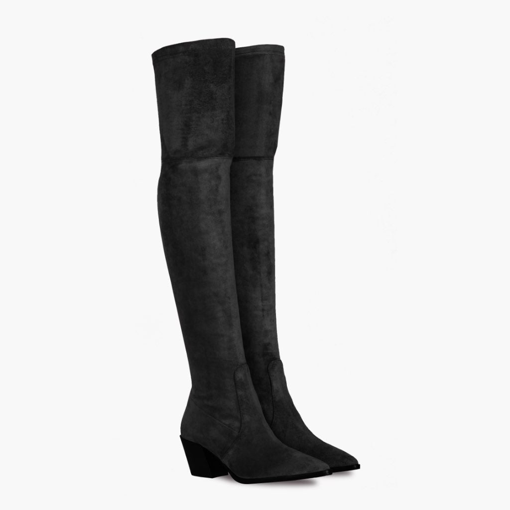 Black Full-Grain leather Boots - 굿이어 웰트 공법 및 앞코 토박스 디테일